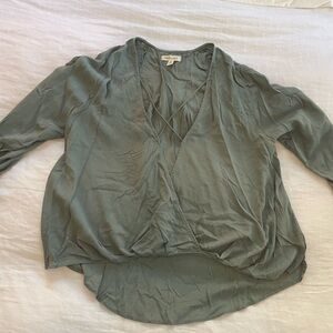 Urban Outfitters Green Cross-front Top